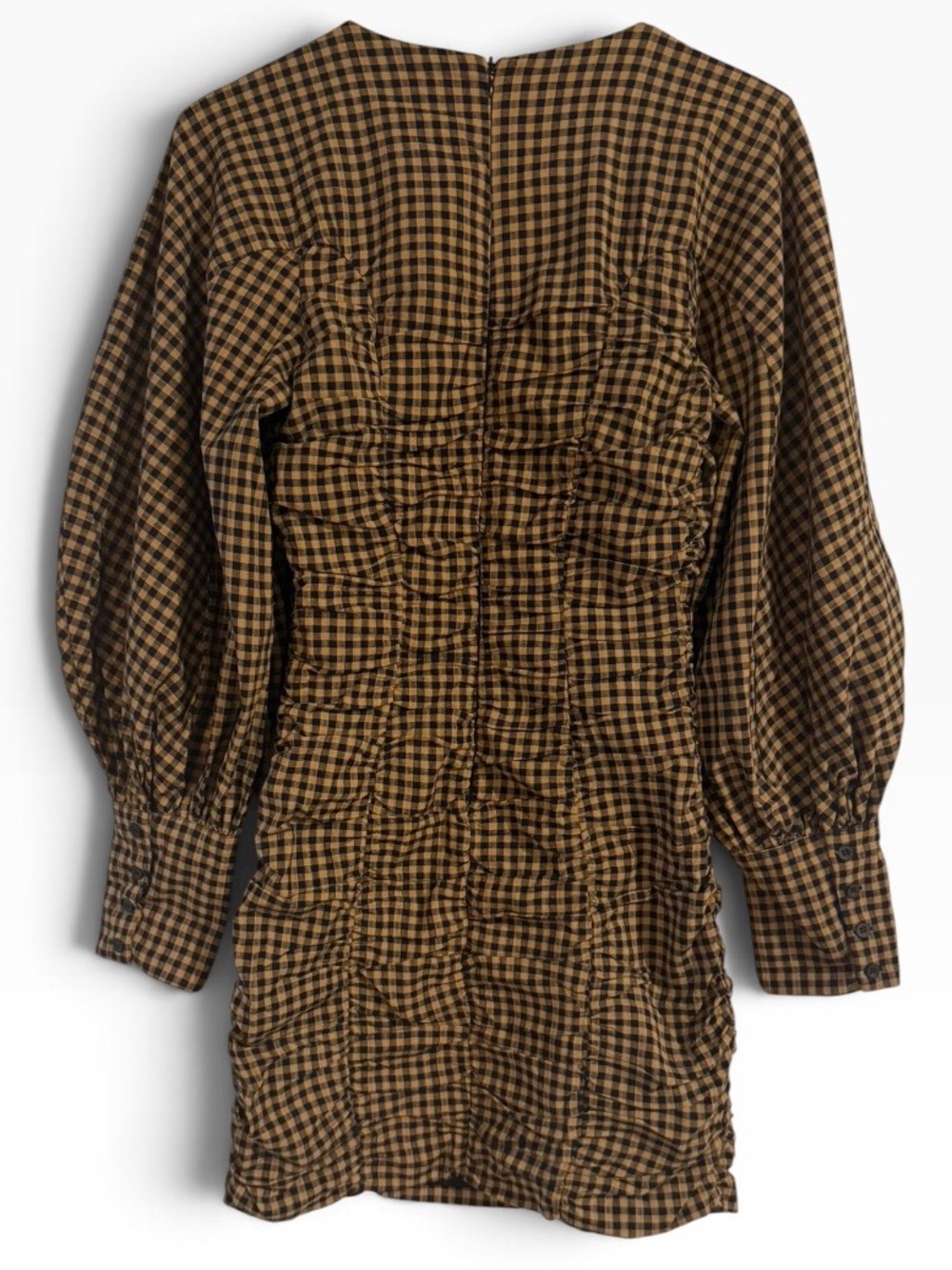 ZARA Ruched Check Mini Dress - Picture 4 of 5